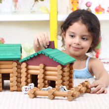 Jouet en bois intelligent de maison de blocs de construction d&#39;enfants de sécurité environnementale